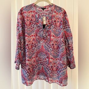 NWT Talbots Popover Blouse